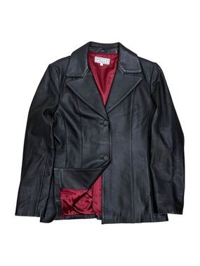 PELLE STUDIO Genuine Leather Vintage Casual Retro Jacket Coat Womens Large